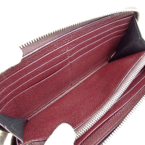 Authentic SAINT LAURENT CEP414680 0117 logo zip around purse leather [Used] - Picture 13 of 15